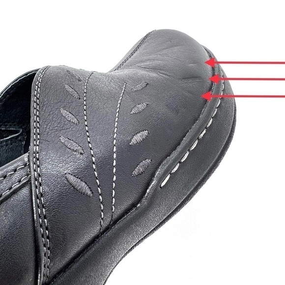 Dansko Abigail Black Leather Shoes Euro Size 41 = US 10.5-11 Embroidered Leaves - Picture 14 of 15